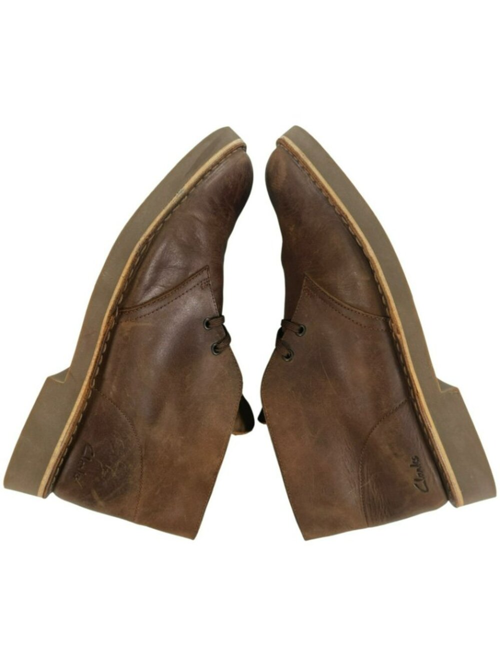 Clarks Brown Leather Desert Boots Men's Size 9.5 NEW W/OUT BOX - Picture 3 of 9